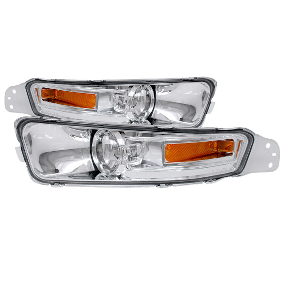 2005-2009 Ford Mustang Factory Style Bumper Lights (Chrome Housing/Clear Lens)