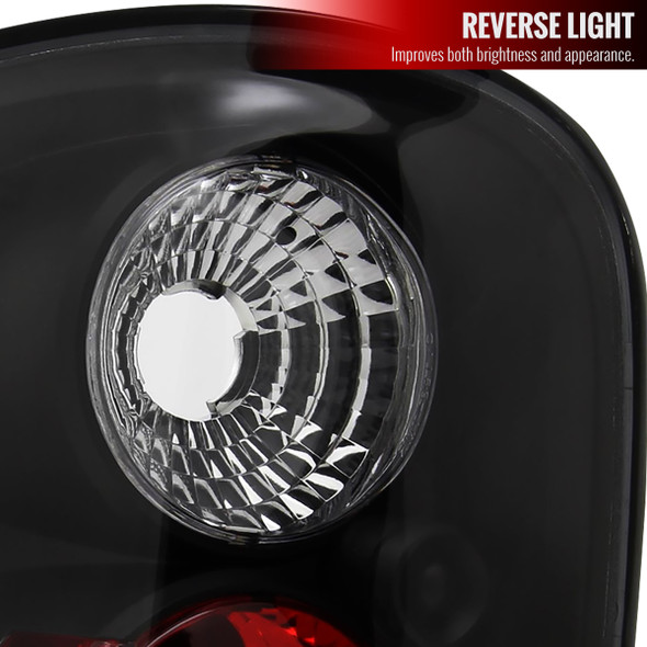 1997-2004 Ford F-150 Flareside Tail Lights (Matte Black Housing/Clear Lens)