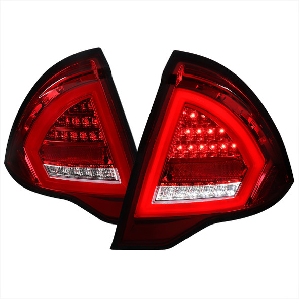 2010-2012 Ford Fusion LED Tail Lights (Chrome Housing/Red Clear Lens)