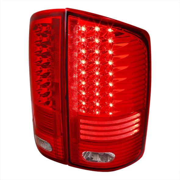 2002-2006 Dodge RAM V2 LED Tail Lights (Chrome Housing/Red Clear Lens)