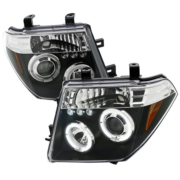 2005-2007 Nissan Pathfinder/ 2005-2008 Frontier Dual Halo Projector Headlights (Matte Black Housing/Clear Lens)