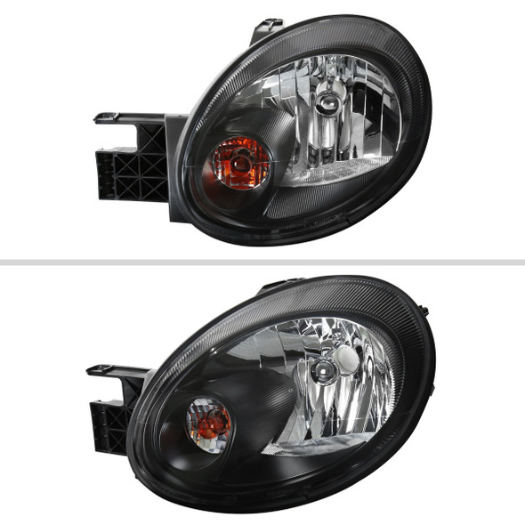 2003-2005 Dodge Neon Factory Style Headlights (Matte Black Housing/Clear Lens)