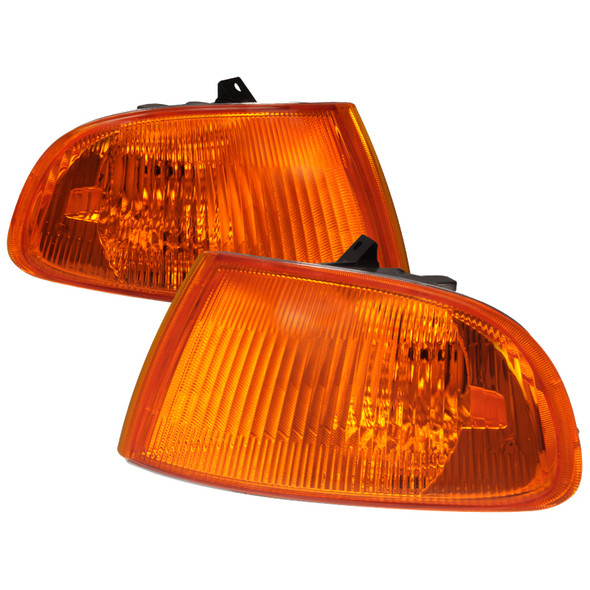Spec-D Tuning Amber Corner Lights For 1995-2001 Subaru Impreza – Left+Right Pair, Chrome Housing, DOT/SAE Certified