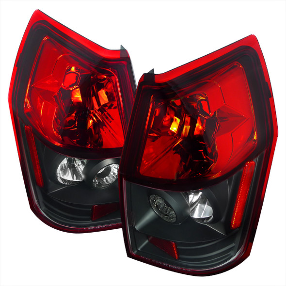 2005-2008 Dodge Magnum Tail Lights (Matte Black Housing/Red Clear Lens)