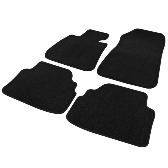 2007-2013 BMW E92 3 Series Coupe Black Cotton Front & Rear Carpet Floor Mats - 4PC