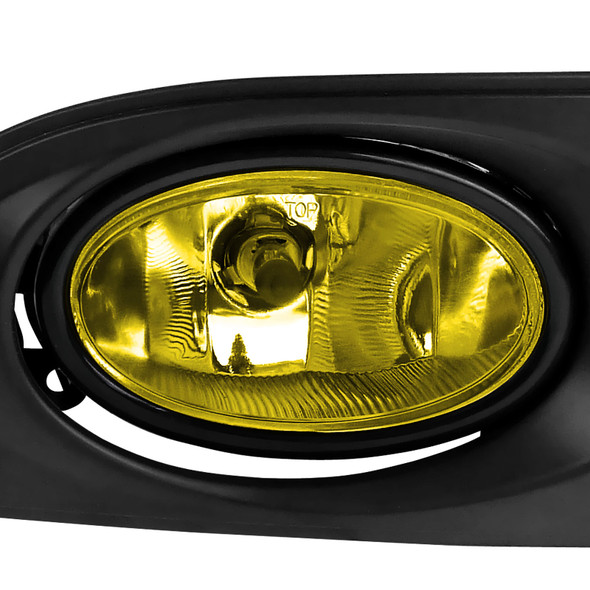 2002-2004 Acura RSX H11 Fog Lights Kit (Chrome Housing/Yellow Lens