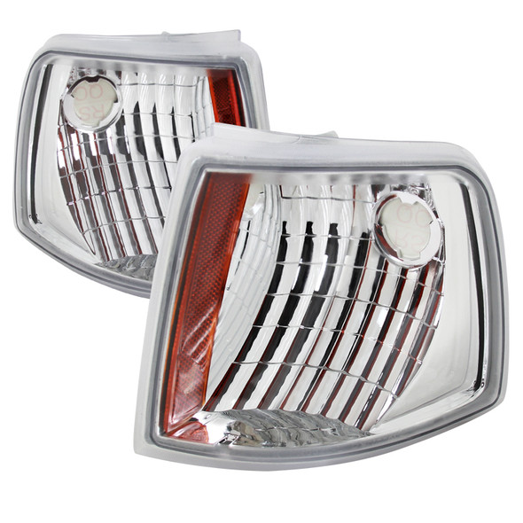 1993-1997 Ford Ranger Factory Style Corner Parking Turn Signal Lights (Chrome Housing/Clear Lens)