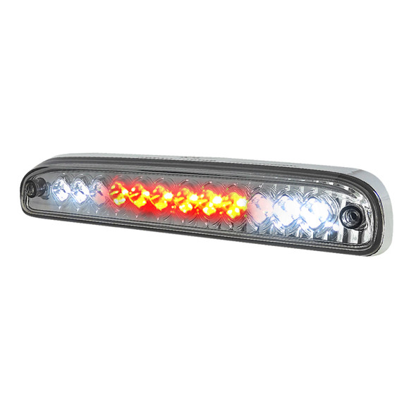 1993-2016 Ford F-250/F-350/F-450/F-550/Ranger Mazda B Series Pickup LED 3rd Brake Tail Light (Chrome Housing/Clear Lens)