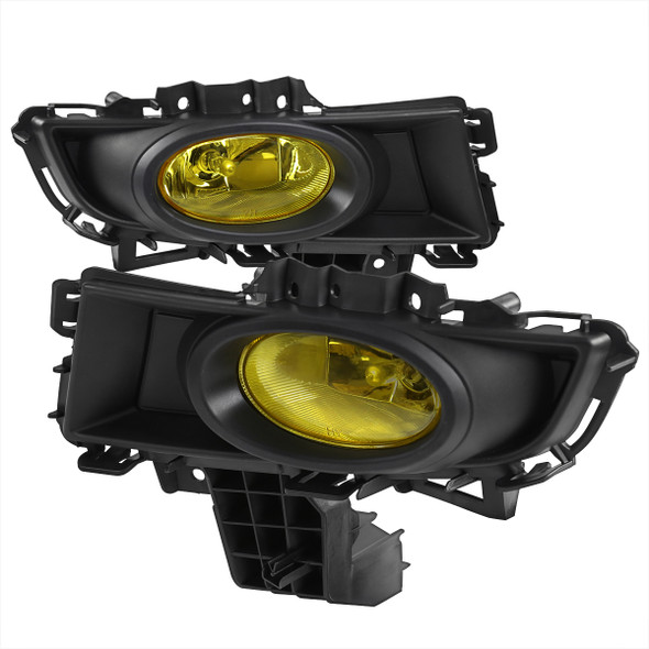 2007-2009 Mazda 3 Sedan H11 Fog Lights Kit (Chrome Housing/Yellow Lens)