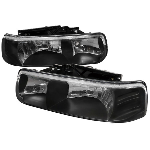 1999-2006 Chevrolet Silverado/Tahoe/Suburban Factory Style Headlights (Matte Black Housing/Clear Lens)