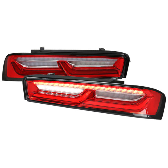2016-2018 Chevrolet Camaro Sequential LED Tail Lights (Chrome Housing/Red Lens)
