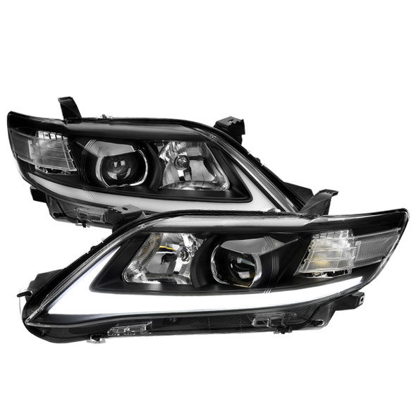 2010-2011 Toyota Camry LED Bar Projector Headlights w/ Switchback Sequential Turn Signals (Black Housing/Clear Lens)