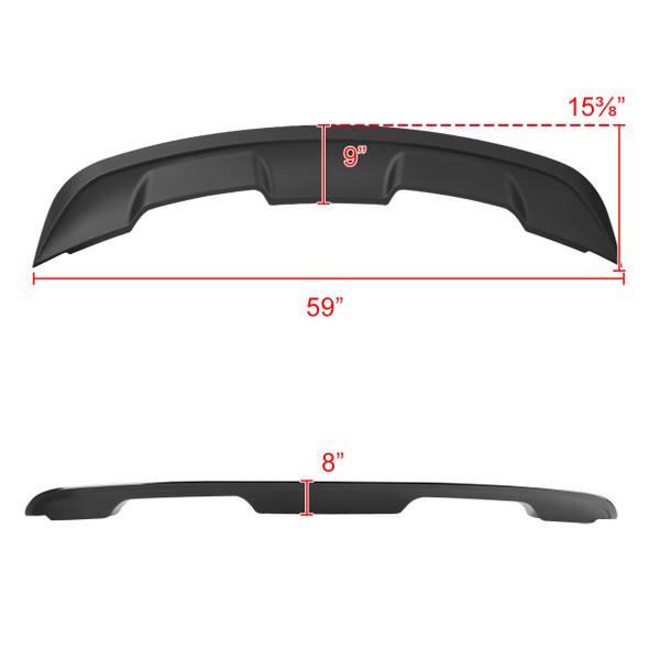 2015-2022 Ford Mustang Matte Black ABS GT500 Style Rear Spoiler