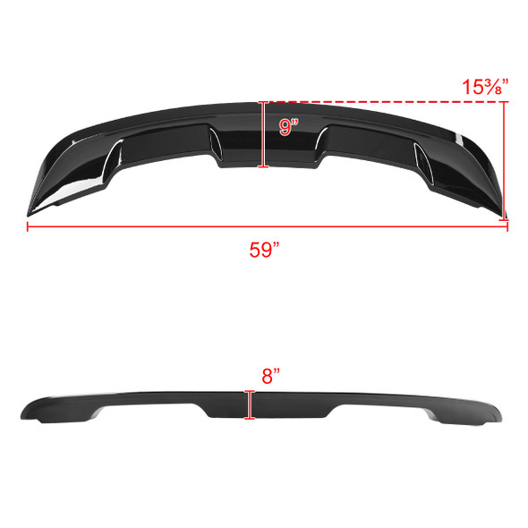 2015-2022 Ford Mustang Glossy Black ABS GT500 Style Rear Spoiler