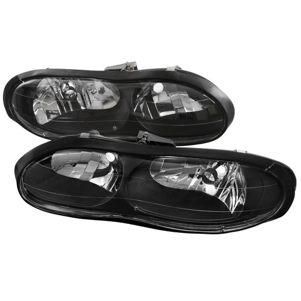 1998-2002 Chevrolet Camaro Factory Style Headlights (Matte Black Housing/Clear Lens)