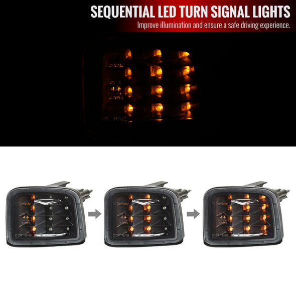 2015-2021 Subaru WRX / 2015-2017 WRX STI Sequential Front Bumper LED Turn Signal Lights (Matte Black Housing/Clear Lens)