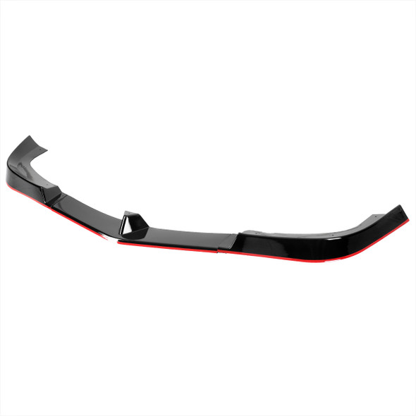 2012-2014 Mercedes Benz W204  C ClassGlossy Black/Red Trim 3PC Front Bumper Lip Splitter Kit