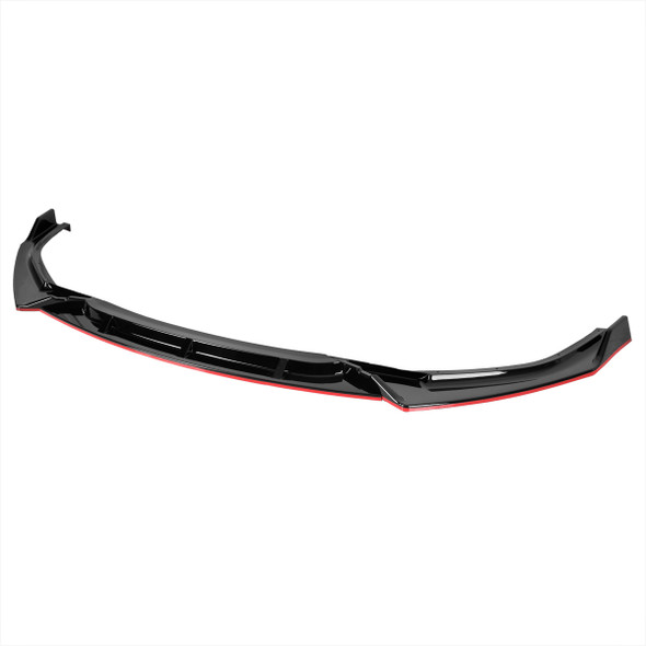 2019-2021 Honda Civic Sedan Glossy Black/Red Trim 3PC Front Bumper Lip Set