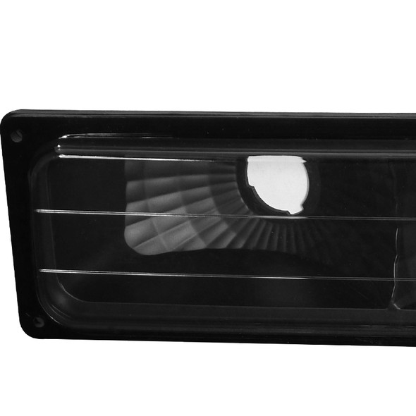 1994-1998 Chevrolet C/K 1500 2500/Tahoe Dual Halo Projector Headlights With Bumper and Corner Signal Lights (Matte Black Housing/Clear Lens)