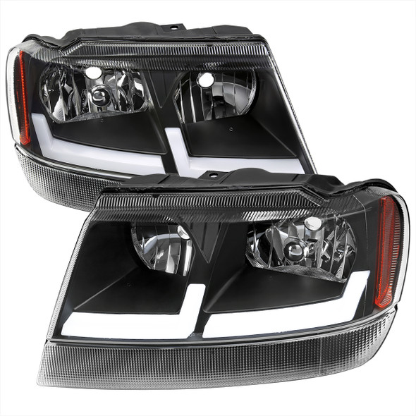 1999-2004 Jeep Grand Cherokee Dual Halo Projector Headlights