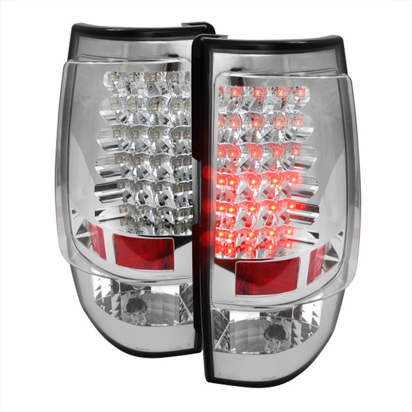 2007-2014 Chevrolet Tahoe/Suburban LED Tail Lights (Chrome Housing/Clear Lens)