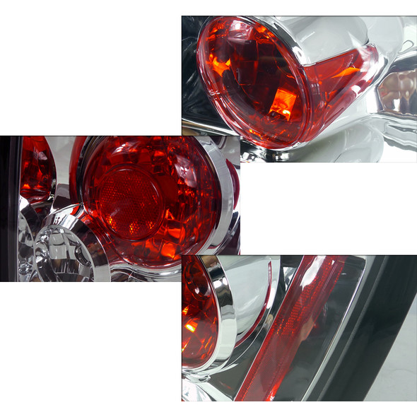 2007-2012 Dodge Caliber Tail Lights (Chrome Housing/Clear Lens)