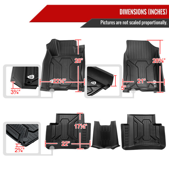 2016-2021 Honda Civic 5PC All Weather TPE Floor Mats