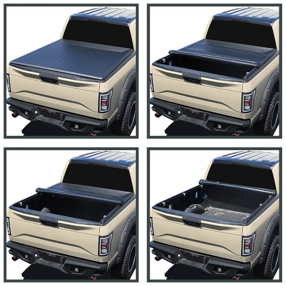 2014-2018 Chevrolet Silverado/GMC Sierra 1500/2015-2019 Silverado/Sierra 2500HD/3500HD 6.5FT Bed Roll Up Tonneau Cover
