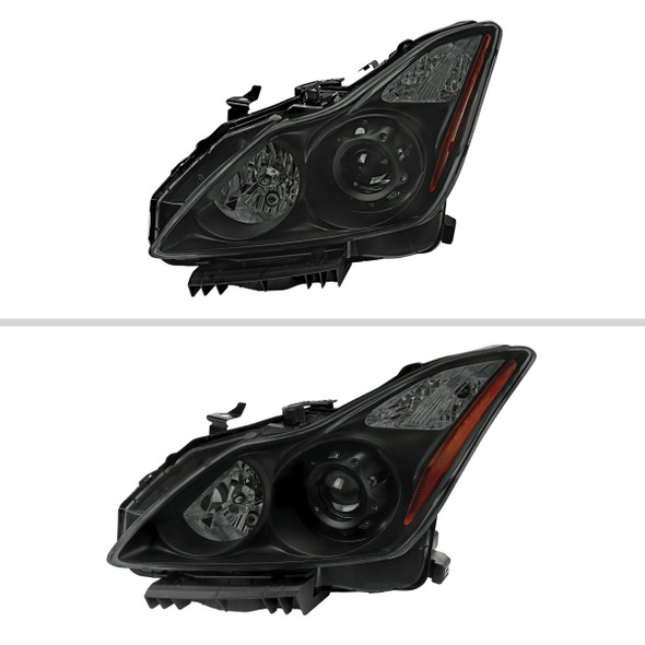 2008-2013 Infiniti G37/2014-2015 Q60 2 Door Coupe/Convertible Factory Style Projector Headlights (Matte Black Housing/Smoke Lens)