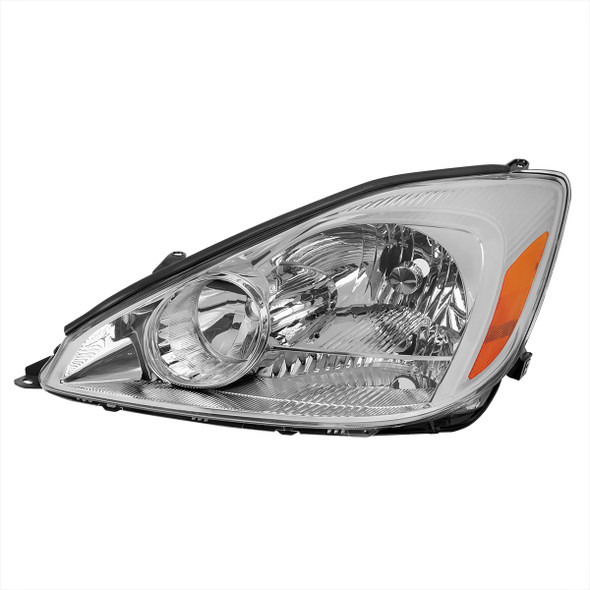 2004-2005 Toyota Sienna Driver/Left Side Factory Style Headlights w/ Amber Reflector (Chrome Housing/Clear Lens)
