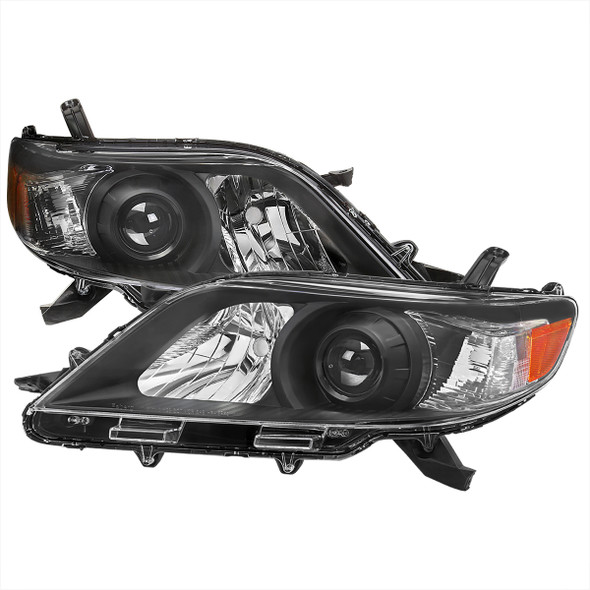 2011-2020 Toyota Sienna Projector Headlights (Matte Black Housing/Clear Lens)
