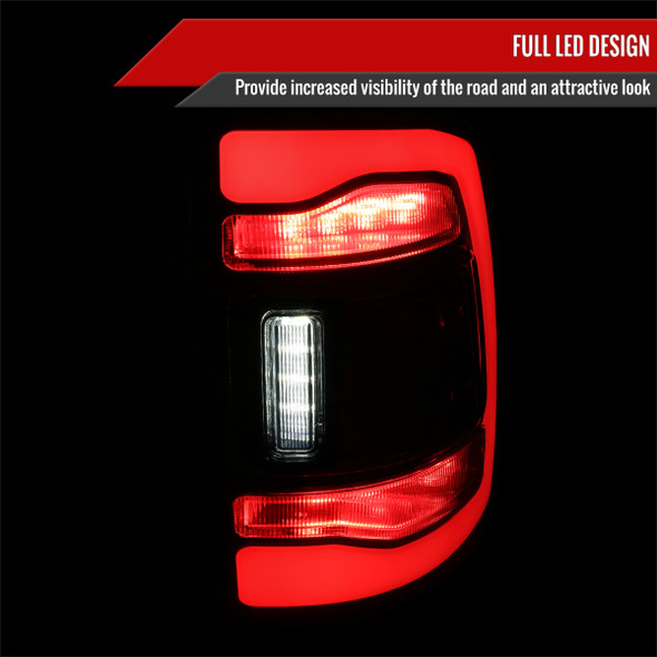 2009-2018 Dodge RAM 1500/2019-2022 RAM 1500 Classic/2010-2018 RAM 2500 3500 LED Bar Tail Lights (Chrome Housing/Smoke Lens)