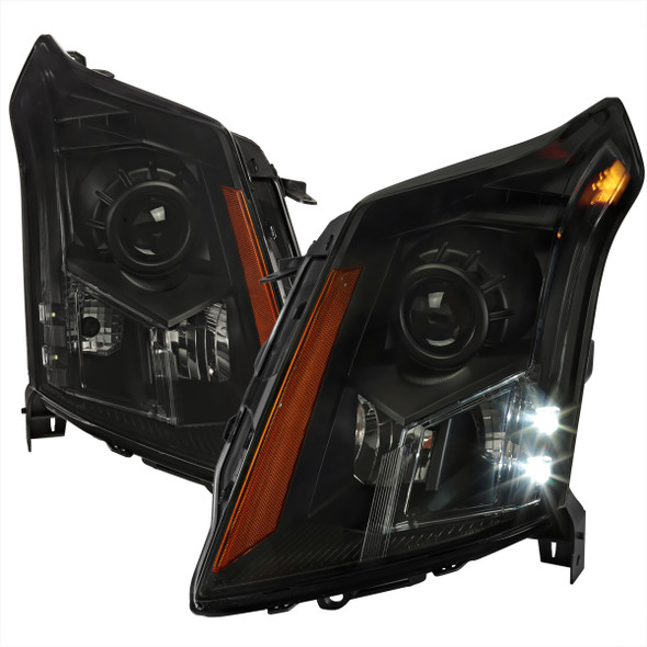 2010-2016 Cadillac SRX Projector Headlights (Matte Black Housing/Smoke Lens)