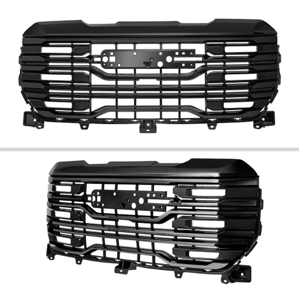 2022-2025 GMC Sierra 1500 Glossy Black AT4 Style Mesh Front Upper Hood Grille