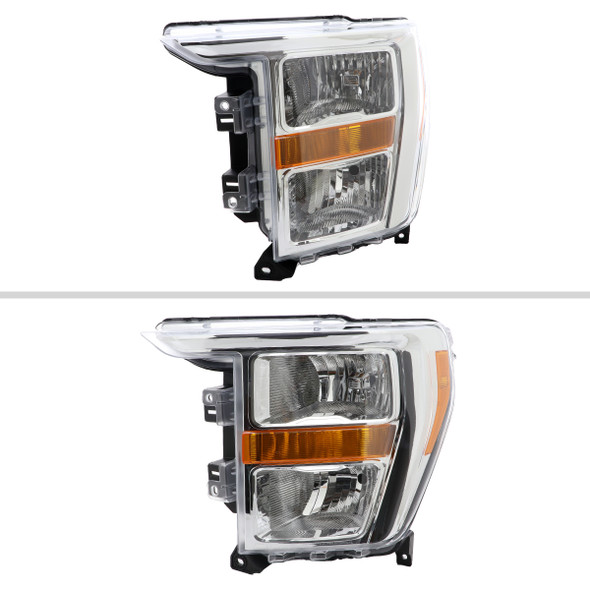 2021-2023 Ford F-150  Factory Style Headlight (Chrome Housing / Clear Lens )