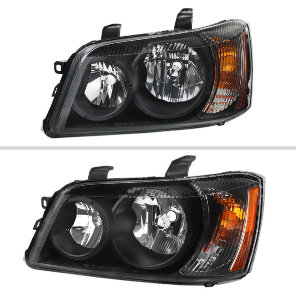 2001-2003 Toyota Highlander Factory Style Headlights (Matte Black Housing/Clear Lens)
