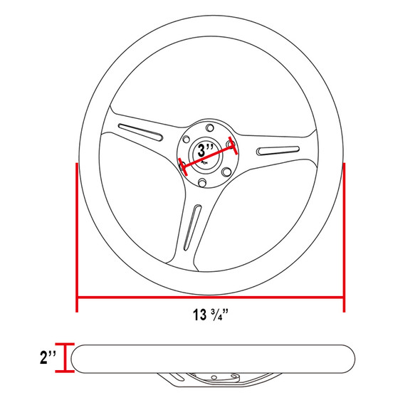 350mm Yellow Skull Graffiti Style 2" Deep Dish Aluminum 3-Spoke Wooden Steering Wheel