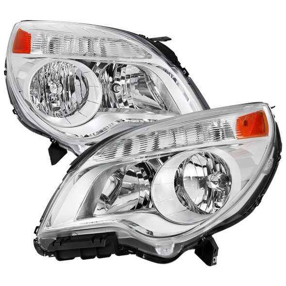 2010–2015 Chevrolet Equinox Factory Style Headlights (Chrome Housing / Clear Lens)
