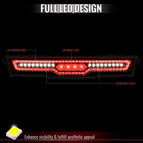 2022-2024 Toyota GR86 / Subaru BRZ Rear Bumper Full LED 4th Reverse Tail Brake Light (Jet Black Housing / Clear Lens)