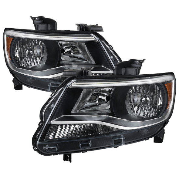 2015-2022 Chevrolet Colorado Factory Style Headlights (Black Chrome Housing / Clear Lens)