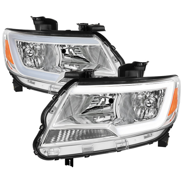 2015-2022 Chevrolet Colorado Factory Style Headlights with Sequential Switchback LED Bar Turn Signal (Chrome Housing / Clear Lens)