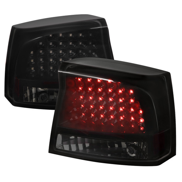 2005-2010 Dodge Charger LED Tail Lights (Glossy Black Housing/Smoked Lens)