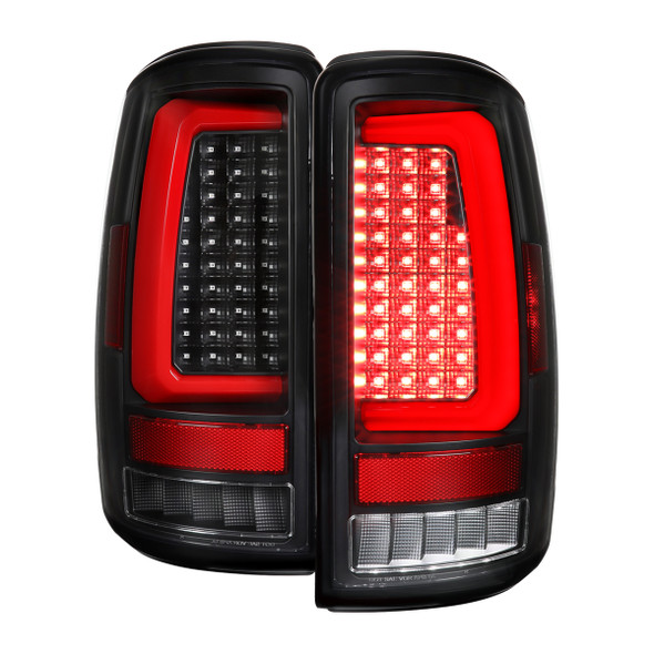 2000-2006 Chevrolet Suburban / Tahoe GMC Yukon / Yukon XL LED C Bar Tail Lights with Red LED Bar (Black Housing / Clear Lens)