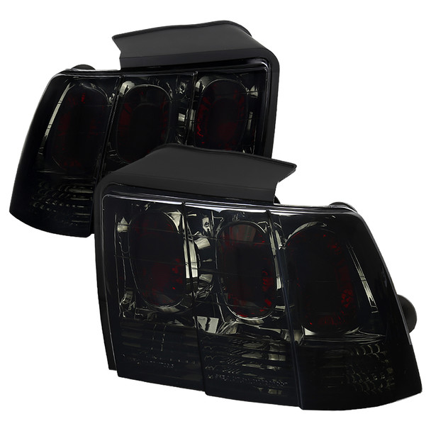 1999-2004 Ford Mustang Tail Lights (Chrome Housing/Smoked Lens)