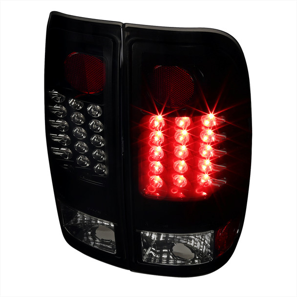 1997-2007 Ford F-150/F-250/F-350/F-450/F-550 Styleside LED Tail Lights (Glossy Black Housing/Smoke Lens)