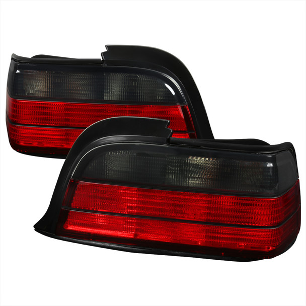 1992-1998 BMW E36 3 Series Coupe/Convertible Tail Lights (Chrome Housing/Red Smoke Lens)