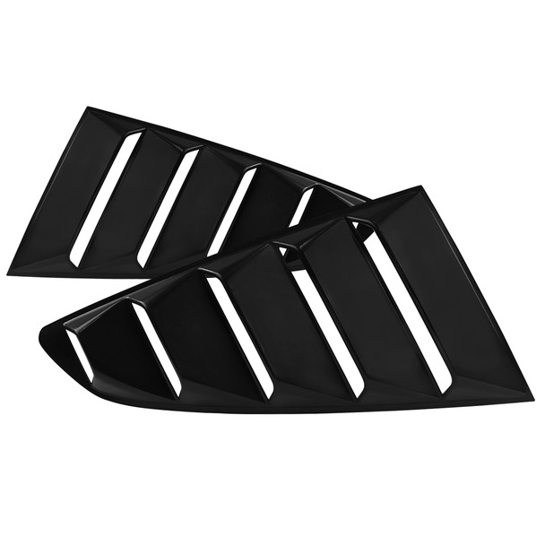 2015-2018 Ford Mustang Black ABS Quarter Window Louvers