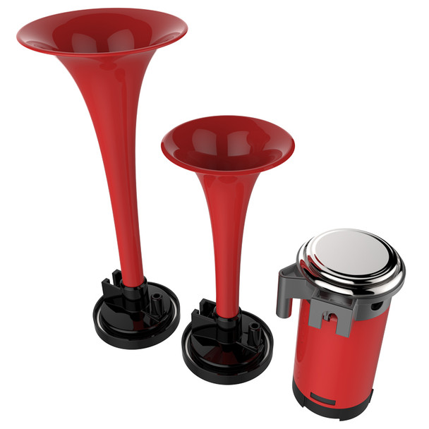 Red Air Horn x2 with Compressor