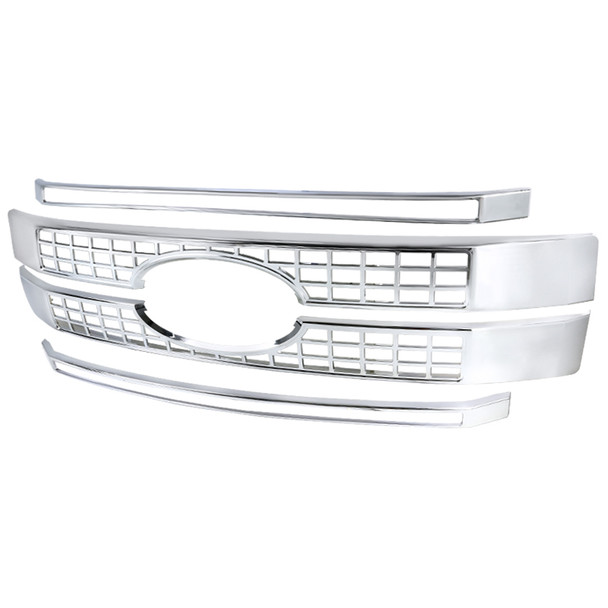 2017-2018 Ford F-250/F-350/F-450/F-550 SuperDuty Chrome ABS Grille Overlay