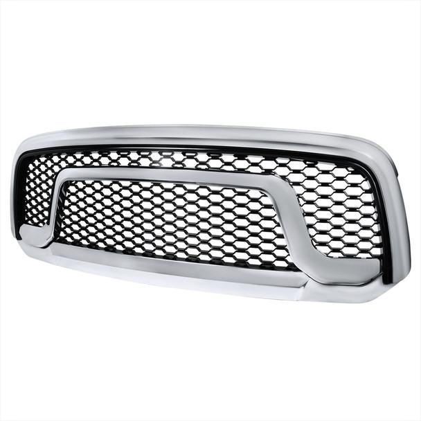 2013-2018 Dodge RAM 1500 Chrome ABS Rebel Style Honeycomb Mesh Grille